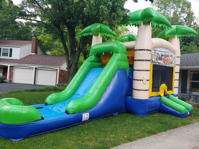 bouncing house with slide